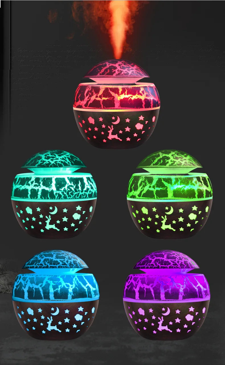 2024 Home Mushroom Head Bedroom Air Purifier USB Desktop Nebulizer Wood Texture Personalized Aromatherapy Machine Humidifier