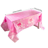 Décoration de fête d'anniversaire, vaisselle jetable rose, assiette en papier, gobelet, nappe, fournitures pour fête prénatale, anniversaire de fille