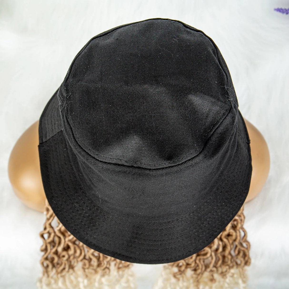 30" Crochet Afro Dreadlocks Bucket Hat Wig | Synthetic Braided Hair | Curly Ends | Black Women