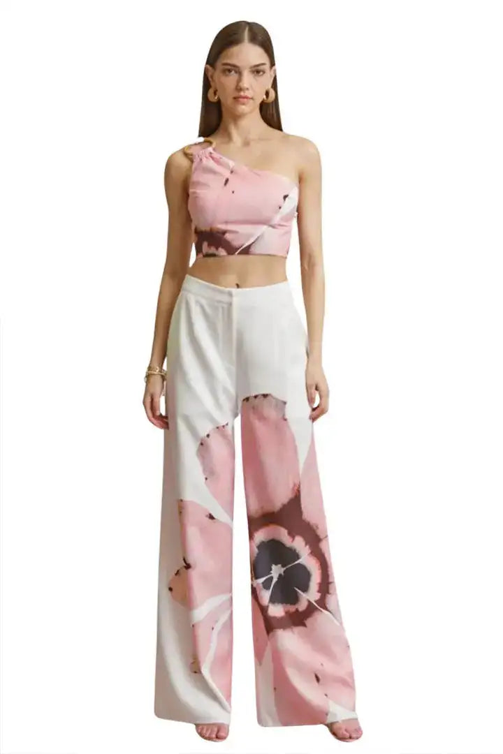 2 Piece Women Sets 2024 New Arrival Summer Autumn Matching Printing Two Pieces Sets Sleeveless Top And Pants Suits Outfits - Lootquake