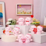 Crafts Resin Couple Piggy Ornament Cute Cartoon Pig Statue Creative Lovely Animal Sculpture Office