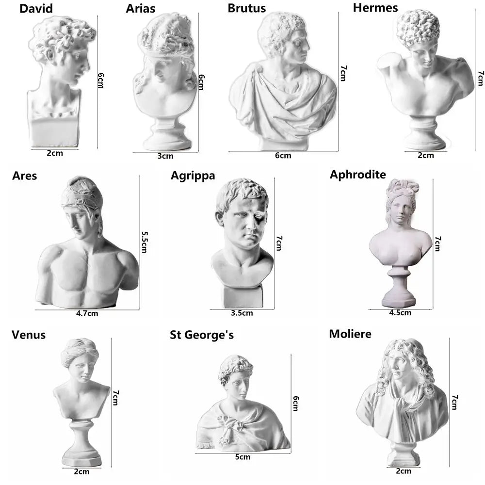 Miniature Desktop Ornament Home Decor Gypsum Portraits Greek Mythology Figurine Famous Sculpture Plaster Bust Statue