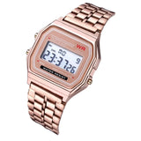 Fashionable and Classic Square Electronic Watch, Same Style for Men and Women, Couple Style Electronic Watch Steel Band A159, Ge - Lootquake