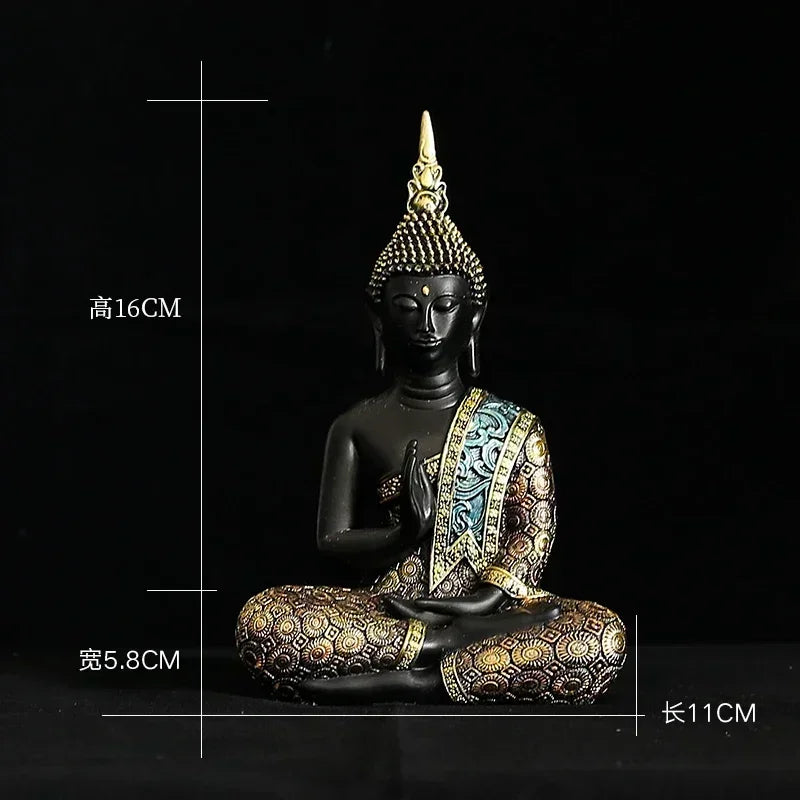Estatua grande de Buda de Tailandia, escultura de Buda de resina verde hecha a mano, budismo hindú, fengshui, figura de meditación, decoración del hogar