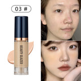 BEAUTY GLAZED 6 Color Liquid Foundation,Full Coverage, Long-Lasting, Waterproof, Natural Effect,Hydrating