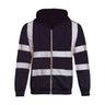 Reflective Men Hoodie Drawstring Loose Zipper Long Sleeve Hooded Pullover Winter Work Safety Coat Moisture-wicking Sweatshirt - Lootquake