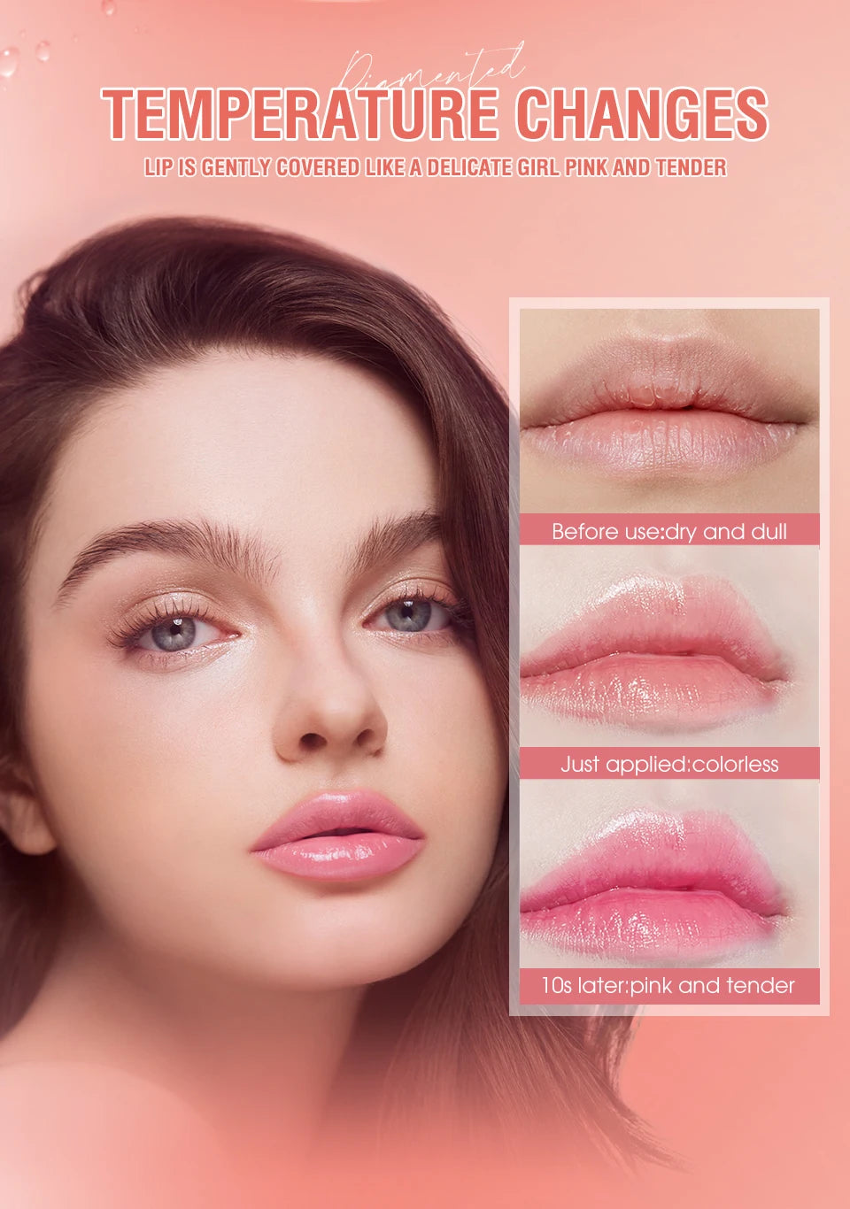 Long Lasting Color Changing Lipstick Moisturizing Lip Balm Natural Nourishing Beeswax Lip Gloss Lip Care Cosmetics