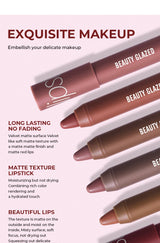 12-Color Matte Waterproof Lipstick Pen - Long-Lasting, Vibrant Berry Tone, Plant-Based Squalane, Smooth Application for All Skin