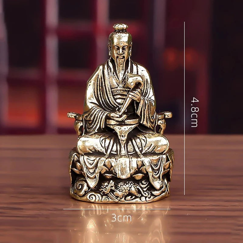 Sanqing Tianzun Statue Chinese Taoism Taishang Laojun Crafts Ornament Sculpture Carving Statue Collection Home Decor