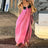 Sexy Backless Beach Dress Women 2024 Holiday Sleeveless Loose Slip  Long Dress Street Fashion Panelled Bandage Summer Lady Robe - Lootquake