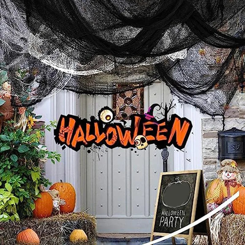 Halloween Creepy Cloth Halloween Black Spooky Scary Creepy Gauze Cloth Decor Creepy Cloth Halloween Decorations Durable