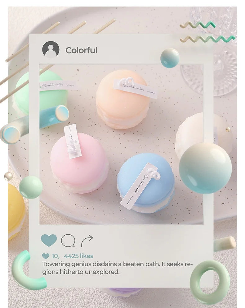 Velas de aromaterapia con diseño creativo de macarrones (2025), colección de fragancias para el hogar, adornos decorativos, regalos de Navidad y cumpleaños.