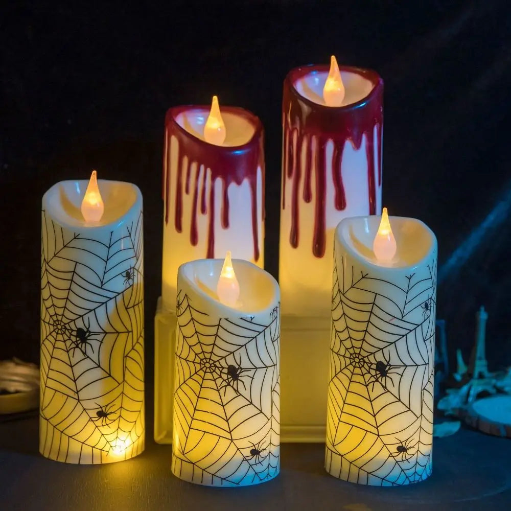 Bougie électronique amusante pour Halloween, veilleuse à LED, décoration d'intérieur, arrangement créatif
