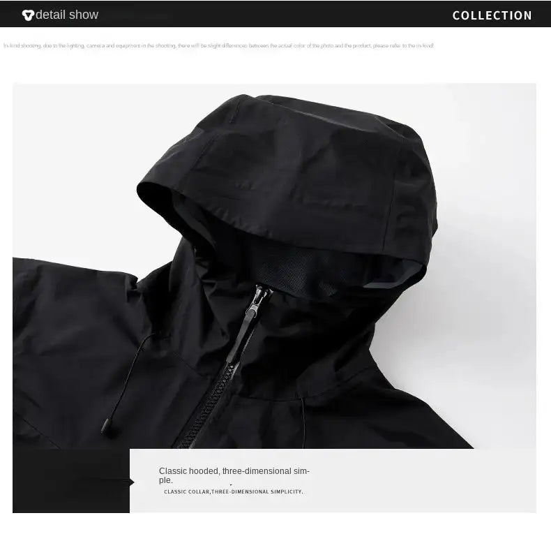 Jacket Men's Sports Casual Soft-shell Zipper Pocket Water Repellent Windbreaker New Autumn Functional Camping Hooded Raincoat - Lootquake