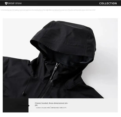 Jacket Men's Sports Casual Soft-shell Zipper Pocket Water Repellent Windbreaker New Autumn Functional Camping Hooded Raincoat - Lootquake