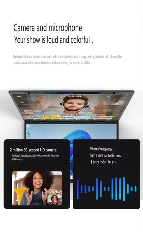 Dual Screen Laptop Intel N100 Processor 14“+14” touch Gaming Laptop DDR4 32GB 1TB 2TB SSD Notebook Computer - Lootquake