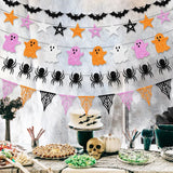 Halloween Themem Party Decoration Banner Ghost Festival Atmosphere Decoration Ghost Spider Bat Banner Decoration Supplies