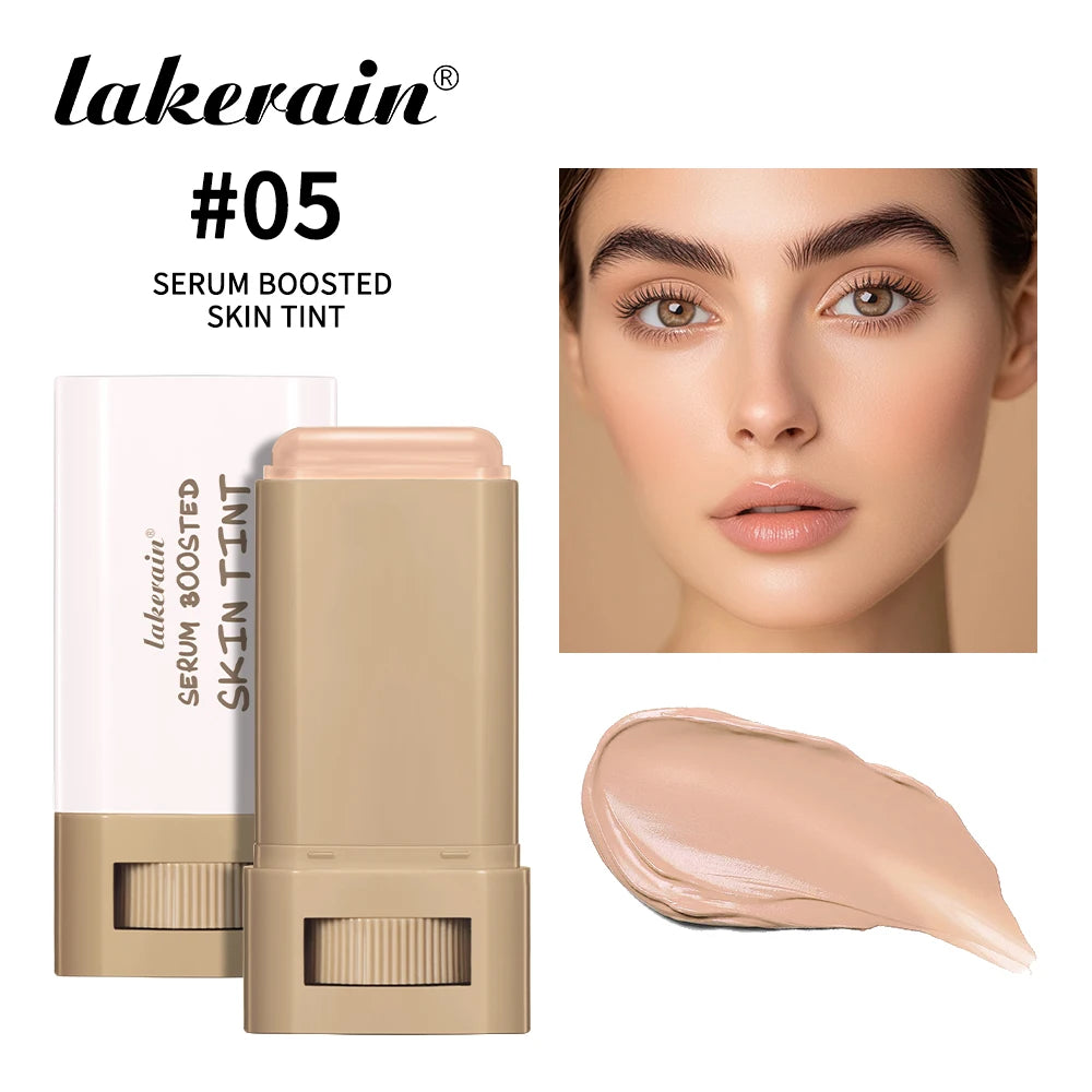 Base de maquillaje en barra, bálsamo, suero, potenciador del tono de la piel, base de maquillaje en barra, suave, voluminizador, alta cobertura, base de maquillaje en barra bronceadora de viaje.