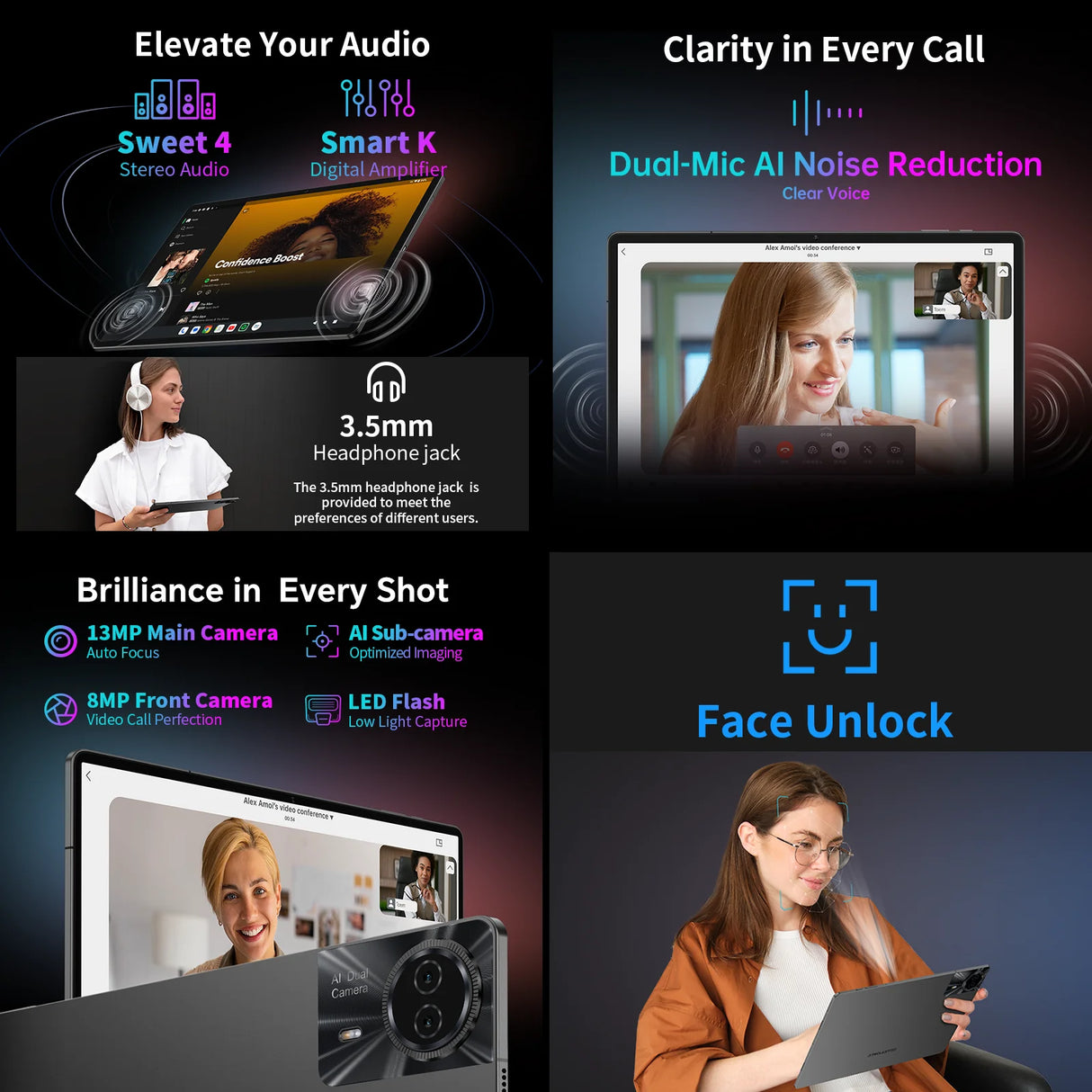 Tablette Teclast T50 Plus, 11 pouces, processeur Unisoc T620, 8 cœurs, (6 Go + 10 Go), RAM max. 16 Go, ROM 256 Go, réseau 4G, double SIM, Android 14, 8 000 mAh, IPS 1920 x 1200, Wi-Fi