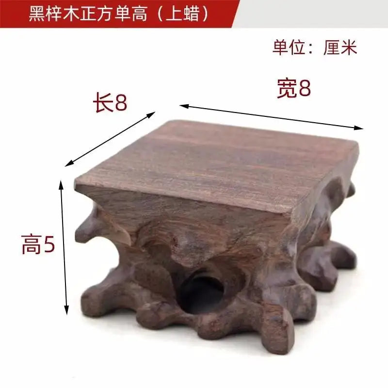 Expositor de estatuas de figuritas sencillas, bases de madera maciza en miniatura, juegos de café y té, pedestal, jarrón, maceta, mesa de clasificación de bonsáis