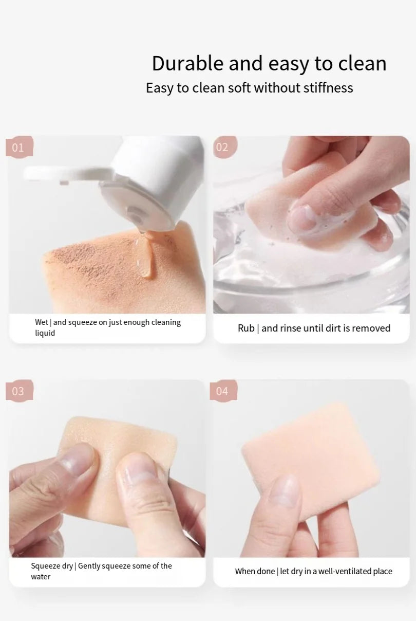 Double Sided Flocking Make Up Powder Puff Rectangle Foundation Make Up Soft Ultra-thin Powder Puff Mini Face Sponge Beauty Tool