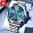 OLEVS 3675 Mens Watch Original Multifunctional Chronograph Quartz Watch Moon Phase Watches For Men Waterproof Mens Gifts Reloj - Lootquake