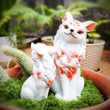 Artesanías de resina, estatua pequeña, exquisita simulación de jardín, miniaturas, figurita artística, linda escultura de animal para oficina