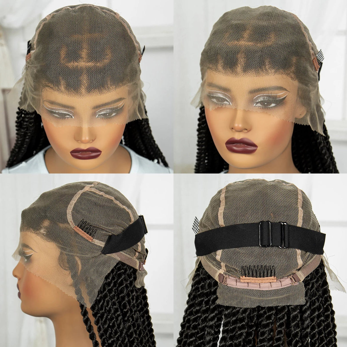 34" Knotless Box Twist 360° HD Full Lace Wig | Baby Hair | Twisted Braids | Black Women