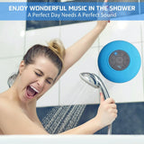Altavoz Bluetooth inalámbrico resistente al agua con ventosa para coche y ducha.
