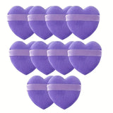 Heart Shaped Velvet Powder Puffs Dry Wet Dual Use 10Pcs All-Purpose Makeup Foundation Blending Sponge Set