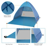 Tienda de campaña automática emergente para playa Lixada, ligera, para exteriores, con protección UV, para acampar y pescar, refugio solar tipo cabaña