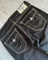 American Retro Jeans Y2K Men Women Harajuku Hip Hop Gothic Retro Pocket Embroidered Blue Baggy Jeans Low Waist Wide Leg Trousers - Lootquake
