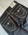 American Retro Jeans Y2K Men Women Harajuku Hip Hop Gothic Retro Pocket Embroidered Blue Baggy Jeans Low Waist Wide Leg Trousers - Lootquake