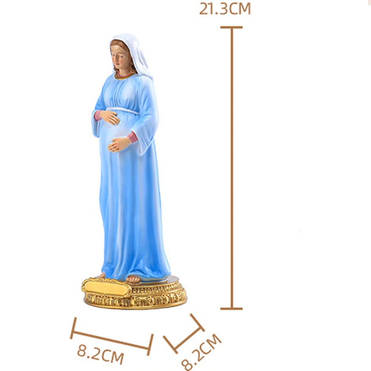 Virgin Mary Statue, Mother of God Pregnant Mary Statue, Expectant Mother Mary Statue,8.4" H, Resin and Stone, Religious Gift