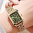 Small niche luxury fashion retro high-end gold steel strip small square watch with temperament women'squartz watch (without box） - Lootquake