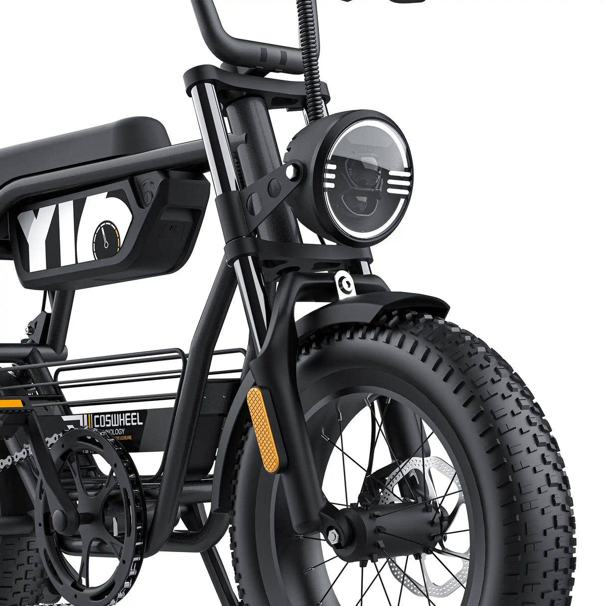 Bicicleta eléctrica para adultos Coswheel Y16, 1000 W, batería de 48 V y 15 Ah, bicicleta de montaña eléctrica de 16 pulgadas con neumáticos anchos.