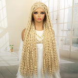 613 Blonde Knotless Boho Braids Wig | Full Lace | Baby Hair | Kanekalon Synthetic