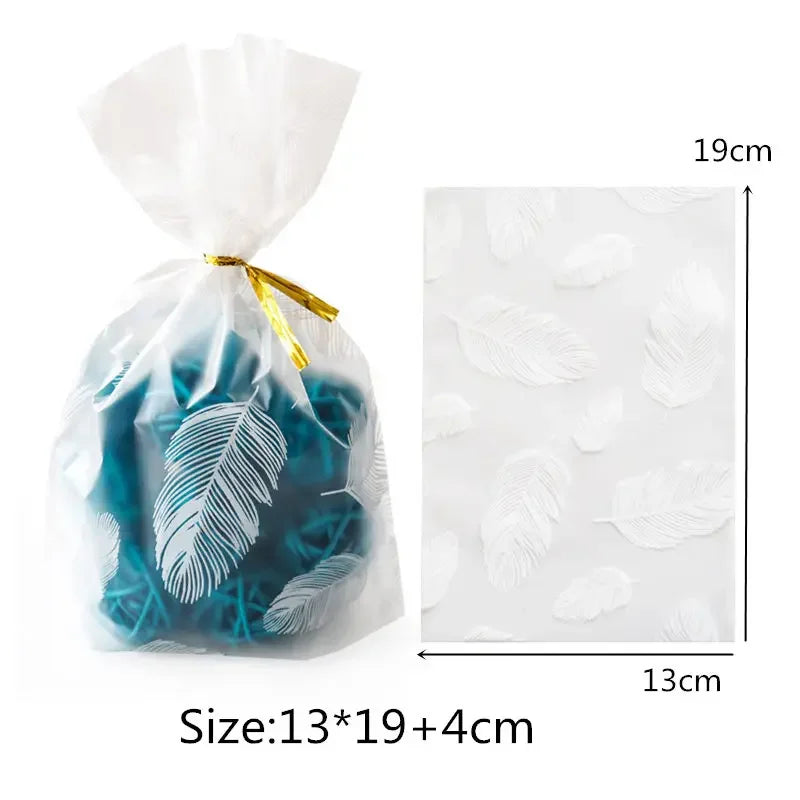 50Pcs Plume Plastic Bag Easter Birthday Party Candy And Sweets Gift Bags Natal Present Anniversaire Gift Wrapping - Lootquake