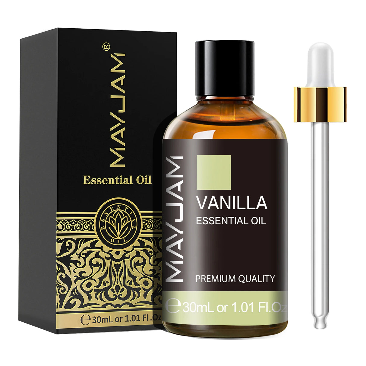 MAYJAM 1PCS 30ML Huile Essentielle d'Aromathérapie Lavande Vanille Jasmin Eucalyptus Menthe Poivrée Huile Aromatique pour Diffuseur Bougie Savon