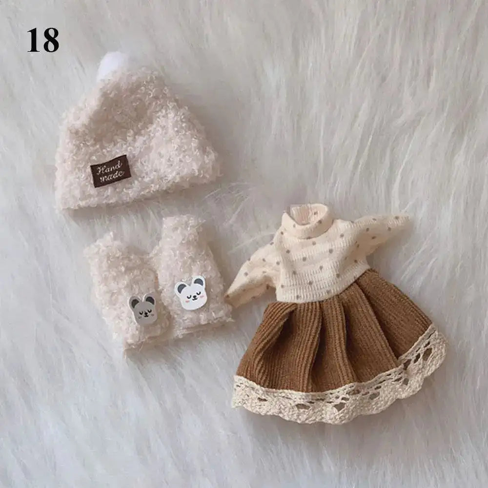 Ropa para muñecas de 16 cm, accesorios de vestir, camiseta sin mangas, pantalones casuales, vestido de mezclilla de rejilla, falda, accesorios de uso diario