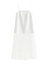 FSLE White Lace Splicing Suspender Summer Long Dress For Female 2024 New Unique Design Influencer Niche Women Top 24FS12296 - Lootquake