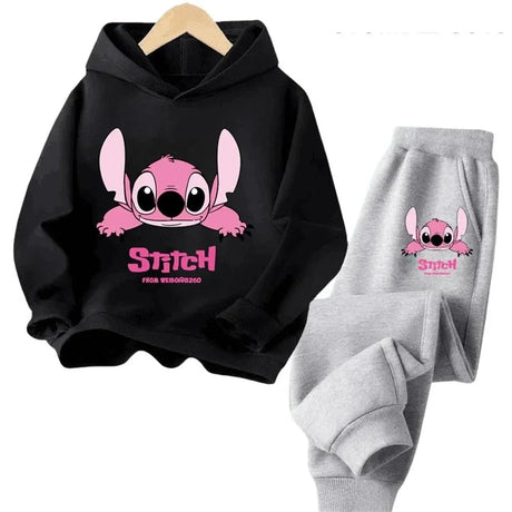 Children Hoodies Stitch Kawaii Fashion Pullover Sweatshirt Anime Trucksuit Manga Cartoons Girls Boy Kids Autumn Casual Clothes - Lootquake