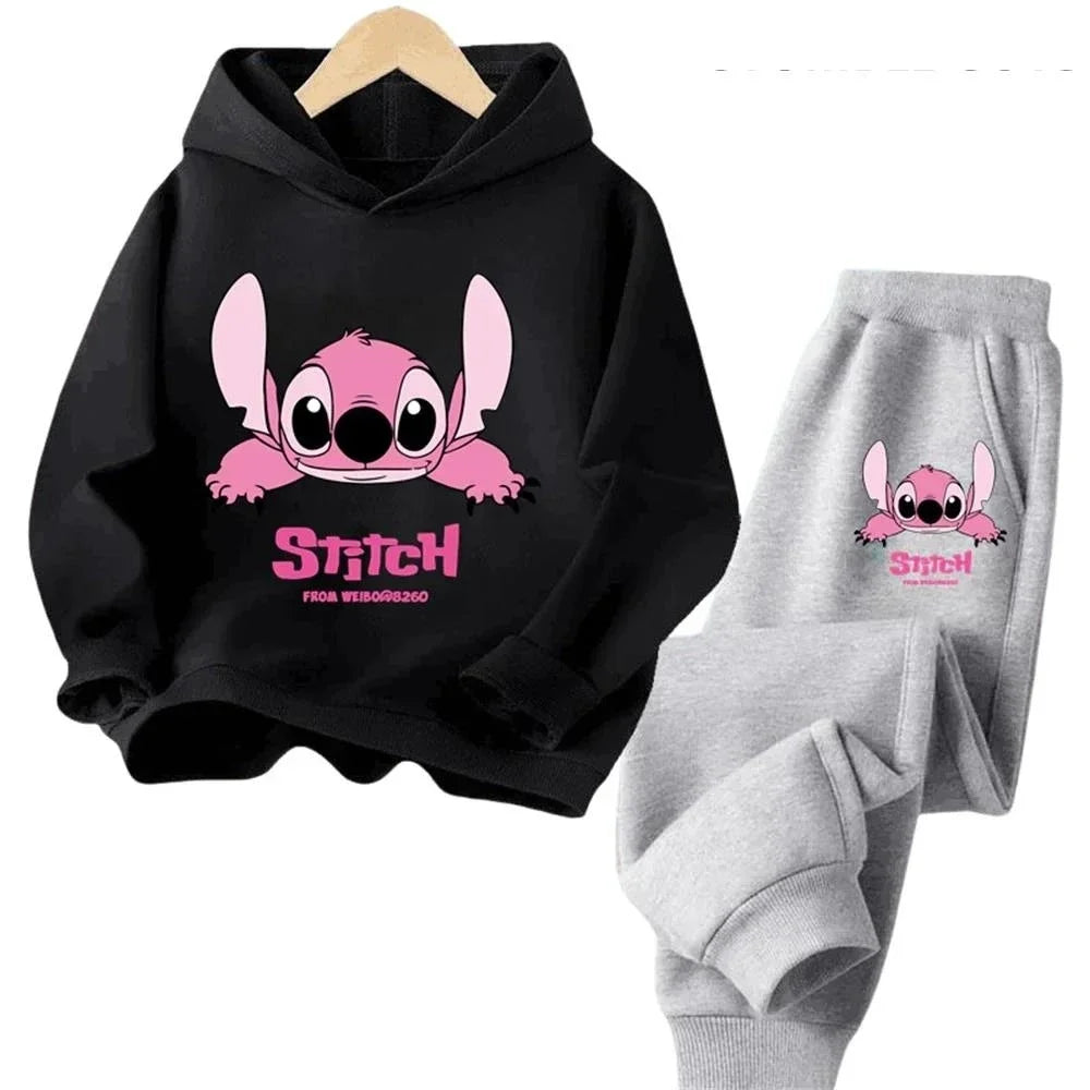 Children Hoodies Stitch Kawaii Fashion Pullover Sweatshirt Anime Trucksuit Manga Cartoons Girls Boy Kids Autumn Casual Clothes - Lootquake