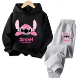 Children Hoodies Stitch Kawaii Fashion Pullover Sweatshirt Anime Trucksuit Manga Cartoons Girls Boy Kids Autumn Casual Clothes - Lootquake