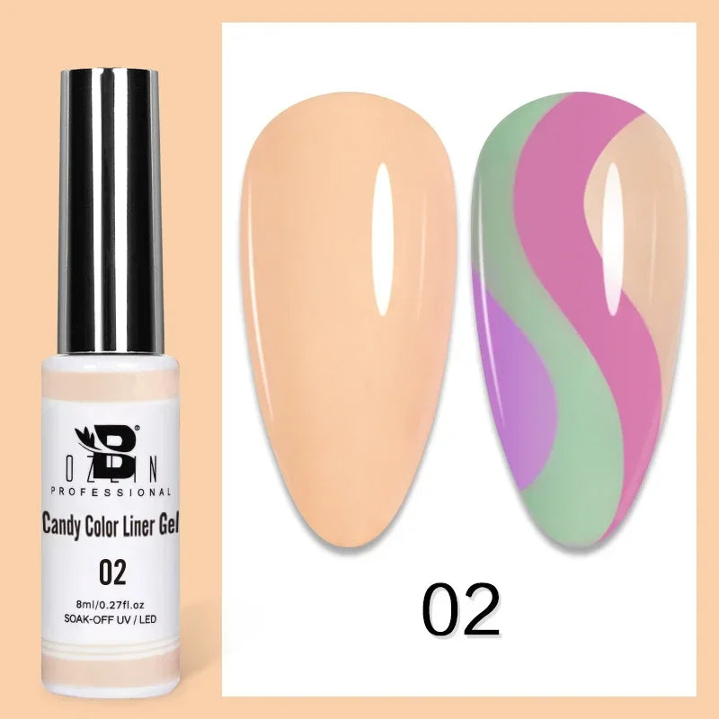 5ML Gold Silver Metallic Liner Paint Gel Polish Chrome Mirror Metal Effect Super Bright French UV LED Semi Permanent Nail Gel