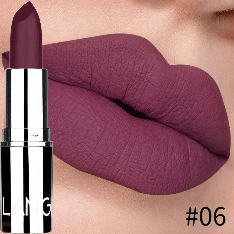 1PC Waterproof Nude Pink Lipstick Matte Lips Stick Long Lasting Non-stick Cup Lip Gloss Moisturizing Lipsticks Make-up Cosmetic