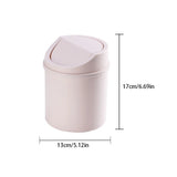 Mini Desktop Bin Small Trash Can Tube With Cover Bedroom Trash Can Garbage Can Clean Workspace Storage Box Home Desk