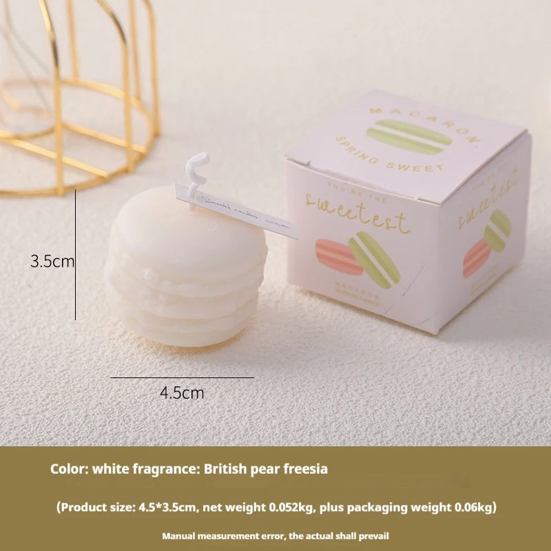 Velas de aromaterapia con diseño creativo de macarrones (2025), colección de fragancias para el hogar, adornos decorativos, regalos de Navidad y cumpleaños.