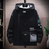 Autumn trend Hoodie Jackets Men Windbreaker Jacket Hip Hop Solid Color Outdoor Sports Hooded Coats Men Clothing - Lootquake