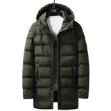 7xl Plus Size Padded Parkas Men Thick Warm Coats Solid Warm Cotton Long Coats Windbreaker Winter Outerwear 6xl Thermal Jacket - Lootquake